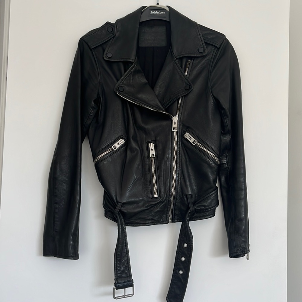 All Saints Leather Jacket. Size 0